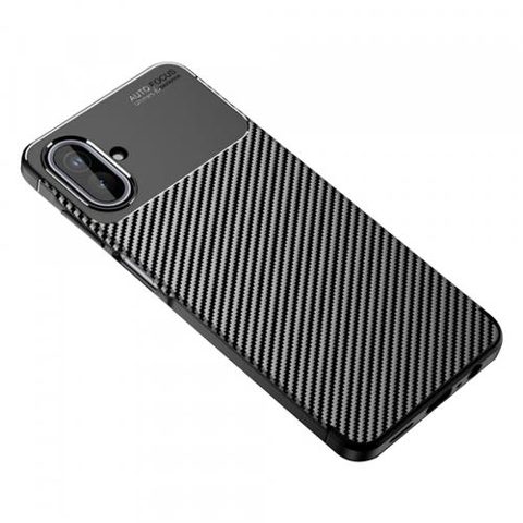 Husa pentru Samsung Galaxy A07 4G A075, Techsuit, CarbonFiber, Neagra