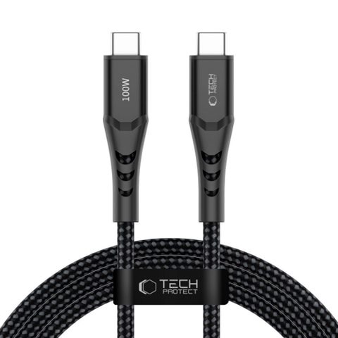 Cablu Date si Incarcare USB-C - USB-C Tech-Protect UB11T Ultraboost, 100W, 2m, Negru