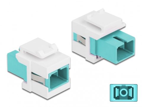 Keystone fibra optica SC Simplex Multi mode M-M Aqua/Alb, Delock 86716