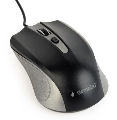 Mouse Gembird MUS-4B-01, Optic, 1200 DPI (Negru/Gri)