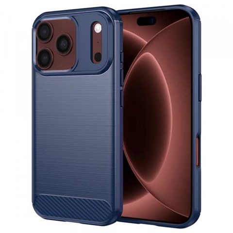 Husa pentru Apple iPhone 18 Pro Max / 17 Pro Max, Techsuit, Carbon, Albastra