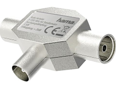 Splitter antena Hama 205237, mufa coaxiala - 2 prize coaxiale