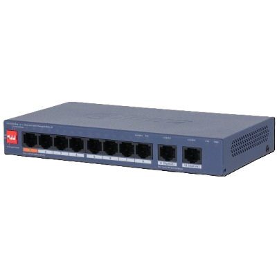 Switch Poe Dahua CS4010-8ET2GT-60, 8xRJ45 PoE, 2xRJ45 Gigabit, Long Distance PoE, Watchdog, Management cloud
