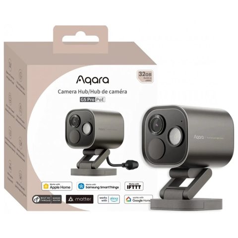 Camera inteligenta Aqara Hub G5 PRO, POE, Gri cu Hub Zigbee incorporat 6975833354986