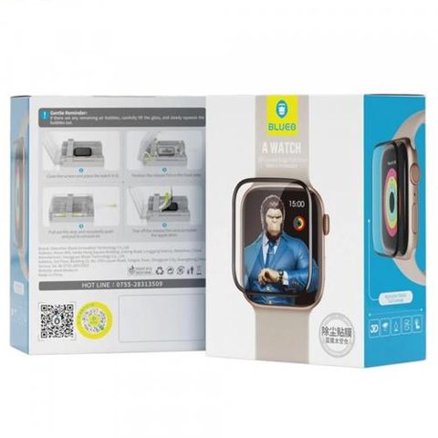 Folie Protectie Blueo High Molecule pentru Apple Watch 8 / 7 41mm Series, Sticla Securizata