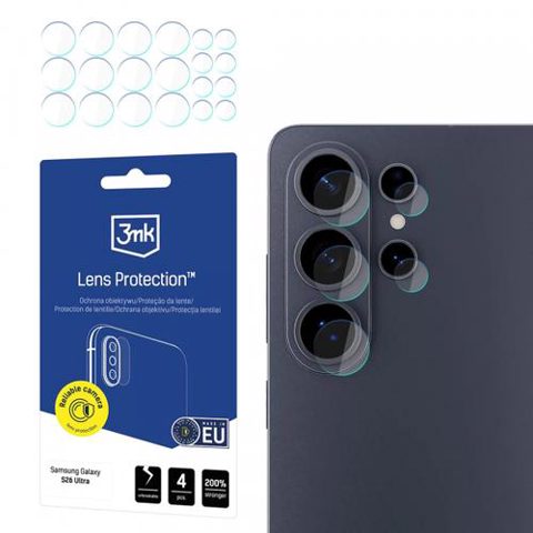 Folie de protectie Camera Spate 3MK Protection pentru Samsung Galaxy S26 Ultra S948, Sticla Securizata, Set 4 bucati, Transparenta