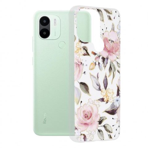 Husa pentru Xiaomi Redmi A2+ / A1+, Techsuit, Marble, Alba