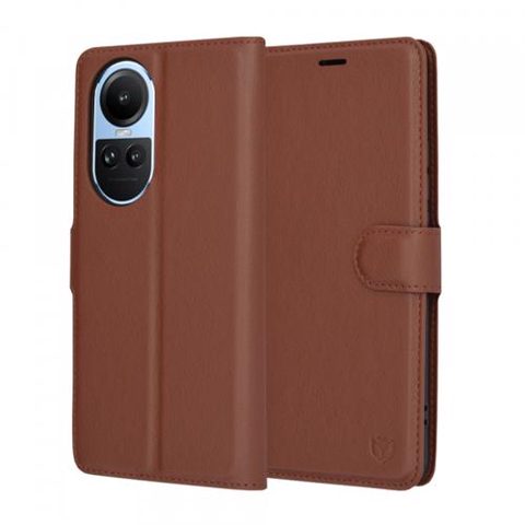 Husa Techsuit Leather Folio pentru Oppo Reno10 / Reno10 Pro (Maro)