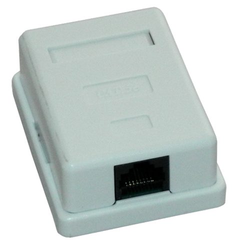 Priza UTP simpla aplicata cat.5e, EMTEX EMT-UTP5E-1P-PT