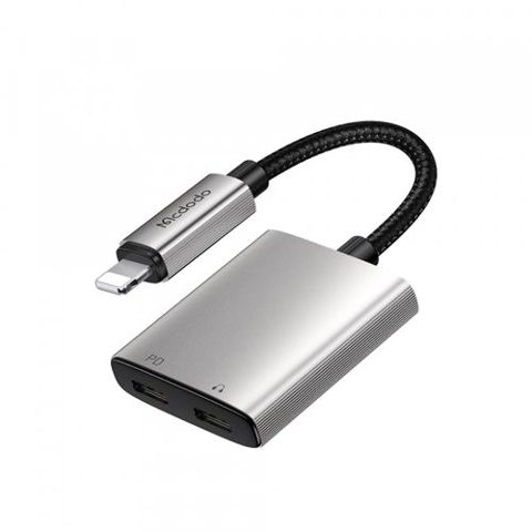 Adaptor audio McDodo CA-5560 Wales, Lightning - Lightning / Lightning (Gri)