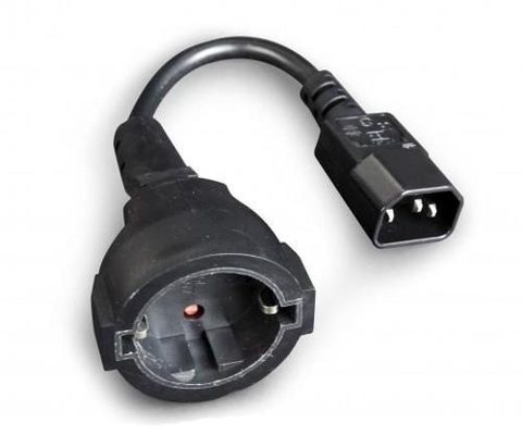 Cablu adaptor pentru UPS Gembird PC-SFC14M-01, IEC C14 - Schuko, 0.15m