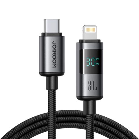 Cablu Date si Incarcare USB-C - Lightning Joyroom S-A16 Pro Prism Display, 30W, 1.2m, Negru