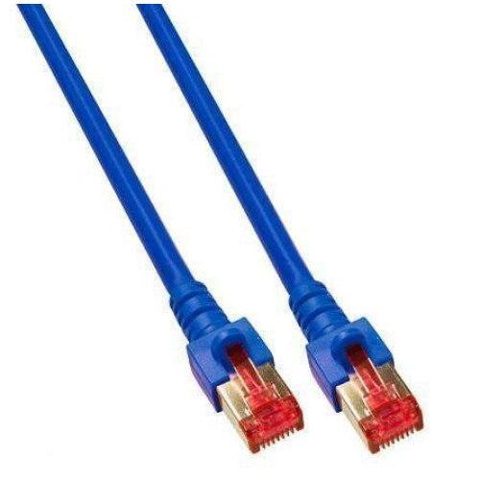 Cablu de retea din fibra optica cu miez de cupru, EFB Elektronik, S/FTP cat6A LSZH 1m, Albastru