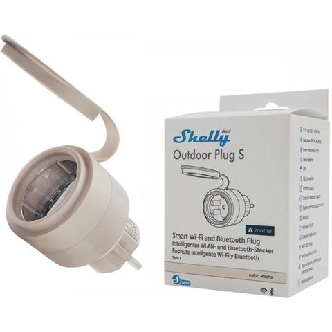 Shelly Plug S MTR Gen3 IP44 12A priza inteligenta pentru exterior 3800238070557
