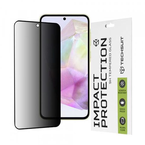 Folie de protectie Ecran Privacy Techsuit pentru Samsung Galaxy M56 M566 / M35 / A55 5G A556 / A35 5G A356, Sticla Securizata, Full Glue, 111D