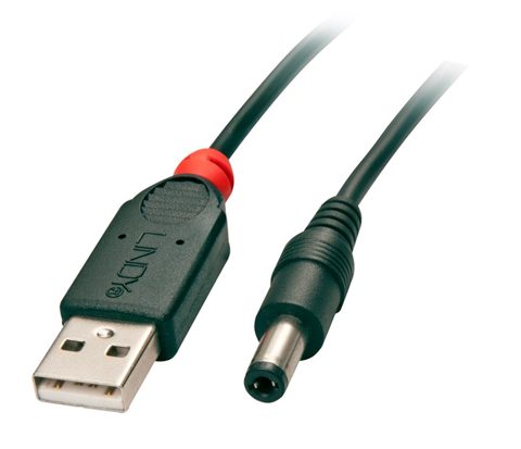 Cablu de alimentare USB la DC 5.5mm x 2.5mm 1.5m, Lindy L70267
