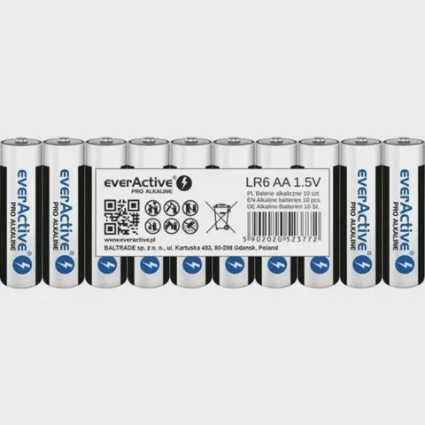 Set Baterii everActive Pro Alkaline AA , LR06 1.5V, 10 Baterii