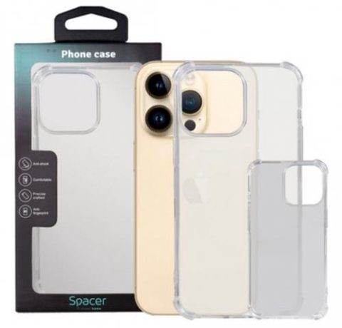 Protectie pentru spate Spacer SPPC-AP-IP14PM-CLR pentru Iphone 14 Pro Max, Transparenta
