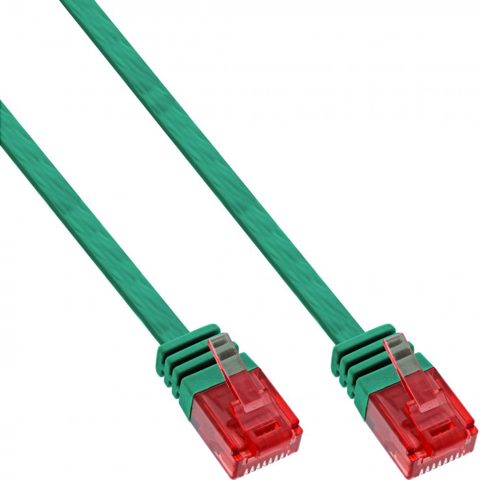 Cablu de retea RJ45 flat Cat.6 UTP 10m Verde, InLine IL71600G