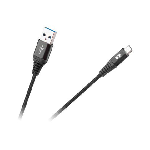 Cablu USB - micro USB, Rebel, 50 cm, Negru