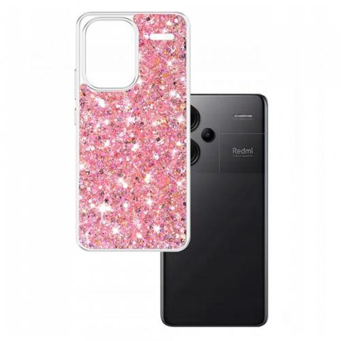 Husa pentru Xiaomi Redmi Note 13 Pro+, Techsuit, Sparkly Glitter, Roz