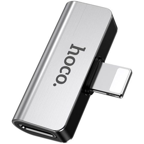 Adaptor Audio HOCO LS24, Lightning la Lightning (Argintiu)