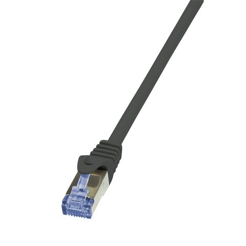Cablu patch cord S/FTP LOGILINK Cat7, LSZH, cupru, 600MHz, mufe RJ45 Cat6a, 2 m, AWG26, dublu ecranat, Negru