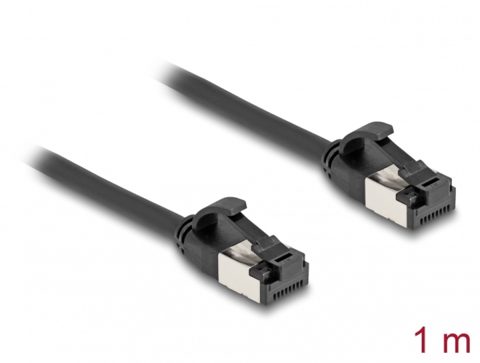 Cablu de retea RJ45 FTP Cat.8.1 flexibil 1m Negru, Delock 80183