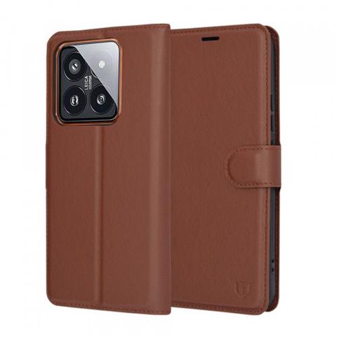 Husa pentru Xiaomi 14 Pro, Techsuit, Leather Folio, Maro