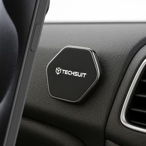 Suport Auto Magnetic Techsuit HOLD210-C, Universal (Negru)