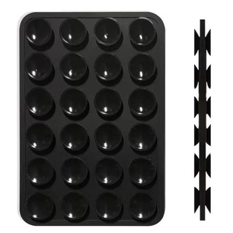 Suport Silicon Duo Lemontti LEMSSDVTN cu ventuze pentru telefon (Negru)