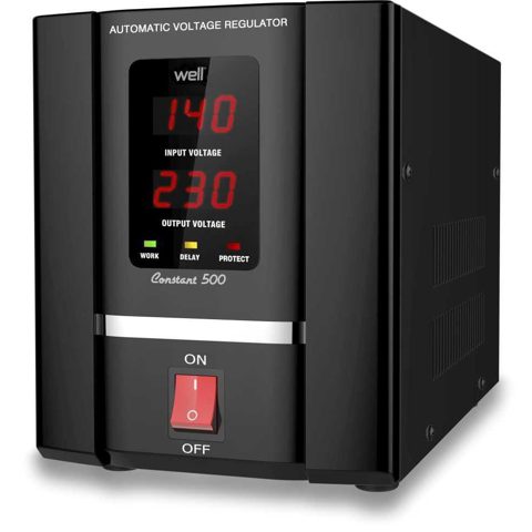 Stabilizator automat de tensiune cu servo motor 500VA / 300W, Well AVR-SRV-CONSTANT500-WL