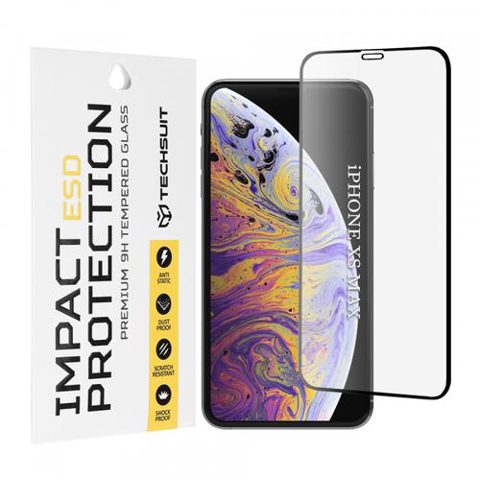 Folie de protectie Ecran Techsuit pentru Apple iPhone 11 Pro Max / XS Max, Sticla Securizata, Full Glue
