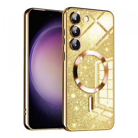 Husa MagSafe pentru Samsung Galaxy S23 S911 Techsuit Luxury Glitter (Auriu)