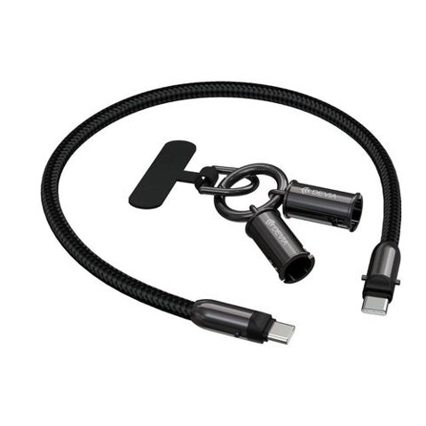 Cablu de incarcare Devia Extreme Speed Woven, Type-C - Type-C, Fast Charge, PD 60W, 0.3m (Negru)