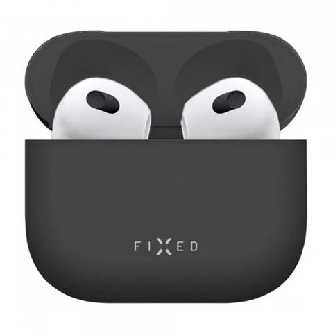 Husa Casti Fixed Silky pentru Apple AirPods 4 (Negru)