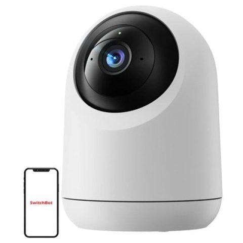 Camera IP de Interior SwitchBot 080881, 5 MP, Auto-Tracking, microfon si difuzor, IR si Full-Color Night Vision, slot card