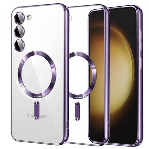 Husa MagSafe pentru Samsung Galaxy S23+ S916, Techsuit, Luxury Crystal, Mov Deschis