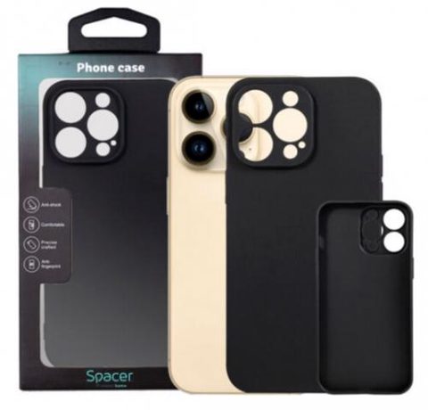 Protectie pentru spate Spacer SPPC-AP-IP14PM-TPU pentru Iphone 14 Pro Max, Negru