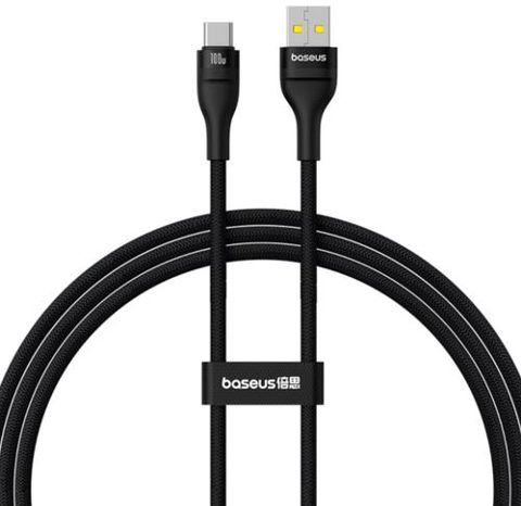 Cablu Date si Incarcare USB-A - USB-C Baseus Flash Series II, P10311804111-00, 100W, 1m, Negru