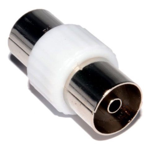 Adaptor antena coaxial TV M-M Alb, KTCFF