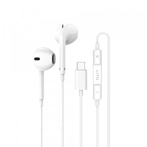 Casti Stereo Lito LF01T, USB-C, 1.2m, Alb