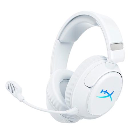Casti Gaming Wireless HyperX Cloud Flight 2, Bluetooth/2.4GHz, Autonomie pana la 100 ore, Iluminare RGB, InstantPair (Alb)
