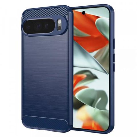 Husa Techsuit Carbon pentru Google Pixel 9 Pro XL, Albastra