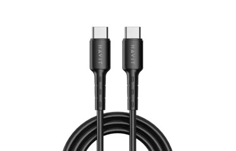 Cablu de date si incarcare HAVIT HVCB-CB6235-BK, USB-C la USB-C, 1 m, 60 W (Negru)