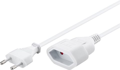 Cablu prelungitor de alimentare Euro T-M Alb 2m, kpsm2w