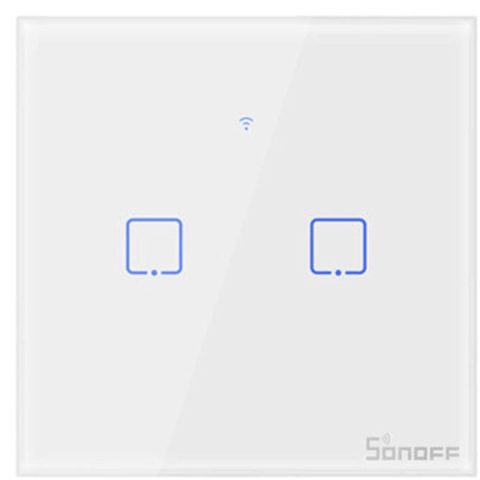 Intrerupator Smart cu Touch Wifi + RF 433 Sonoff T1 EU TX, 2 canale 6920075725315