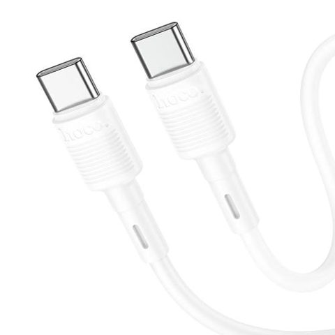 Cablu de Date HOCO X83 Victory, USB Type-C la USB Type-C, 1m, PD 60W, 3A, Alb