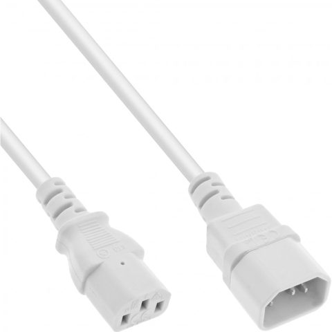 Cablu prelungitor alimentare C13 la C14 0.75m Alb, Inline IL16507W