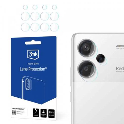 Folie de protectie Camera Spate 3MK Protection pentru Xiaomi Redmi Note 13 Pro+, Sticla Securizata, Set 4 bucati